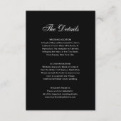 Dark Classic Photo Overlay | Black Wedding Details Informatiekaartje (Voorkant)