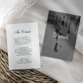 Dark Classic Photo Overlay | Wedding Guest Details Informatiekaartje