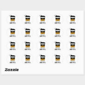 Dark Coffee Funny Drink Pun Ronde Sticker (Vel)