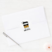 Dark Coffee Funny Drink Pun Ronde Sticker (Envelop)