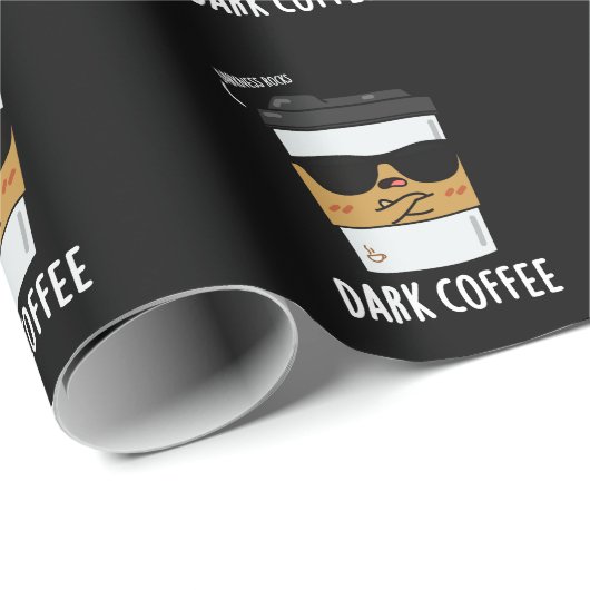 Dark Coffee Funny Food Pun Dark BG Cadeaupapier (Rol Hoek)