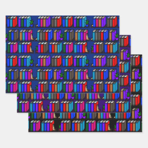 Dark Collectie van kleine bibliotheekplanken Inpakpapier Vel