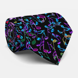 Dark Colorful Musical Notes Rock Music Stropdas