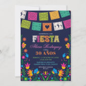 Dark Colorful Talavera Mexican Fiesta Birthday Kaart (Voorkant)