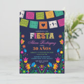 Dark Colorful Talavera Mexican Fiesta Birthday Kaart (Staand voorkant)