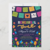 Dark Colorful Talavera Mexican Reheasal Dinner Kaart (Voorkant)