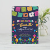 Dark Colorful Talavera Mexican Reheasal Dinner Kaart (Staand voorkant)