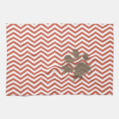 Dark Coral Chevron Theedoek (Horizontaal)