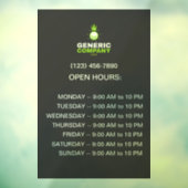 Dark Corporate Branded Custom Bedrijfsuren Raamsticker (Vel 3)