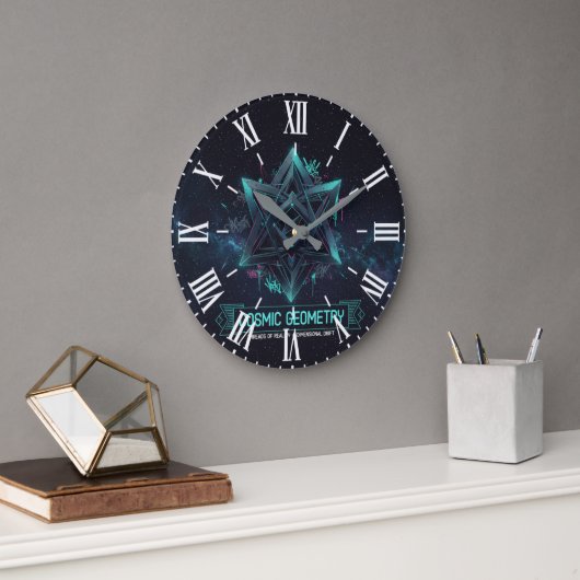 Dark Cosmic Geometry Galactic Space Roman Wall Clo Grote Klok (Kantoor)