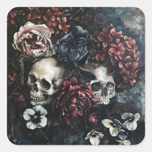 Dark Cottage Core Vierkante Sticker (Voorkant)