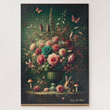 Dark Cottagecore Floral Bunny Mushroom Boeket