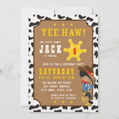 Dark Cowboy Wild West Birthday Invitation Kaart (Voorkant)