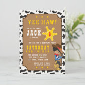 Dark Cowboy Wild West Birthday Invitation Kaart (Staand voorkant)