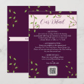 Dark Crimson in the Forest Wedding Detail Kaart (Voorkant / Achterkant)