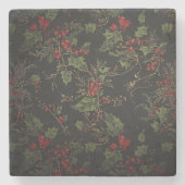 Dark Crimson Victorian Coaster Stenen Onderzetter (Voorkant)