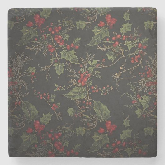 Dark Crimson Victorian Coaster Stenen Onderzetter (Voorkant)