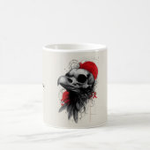 Dark Crow Skull Gothic Grunge Art Mug Koffiemok (Center)