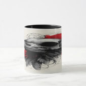 Dark Crow Skull Gothic Grunge Art Mug Mok (Midden)