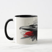 Dark Crow Skull Gothic Grunge Art Mug Mok (Links)