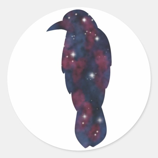 Dark Crow Starscape-Sticker Ronde Sticker (Voorkant)