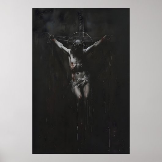 Dark Crucifixion Art Print Gothic Religious  (Voorkant)