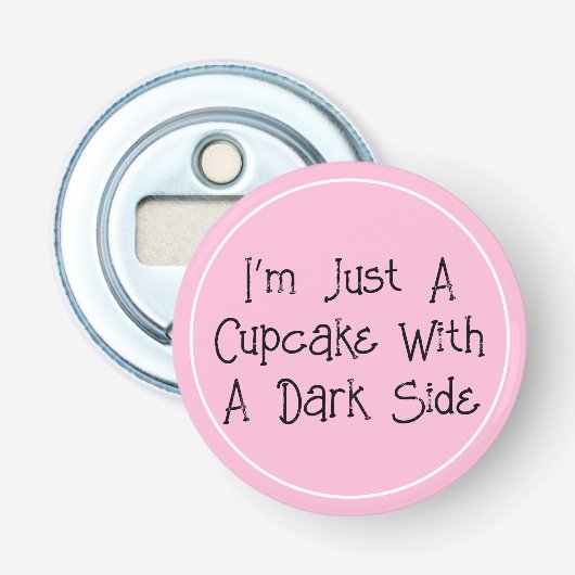 Dark Cupcake Pastel Gothic Button Flesopener (Voorkant)