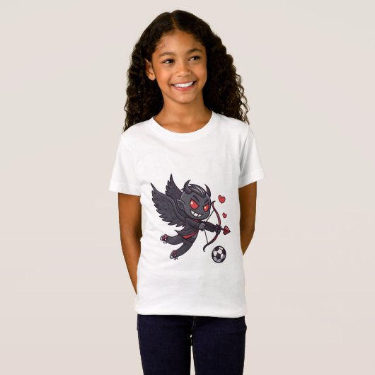 Dark Cupid Soccer Player - Anti-Valentine's Day T-shirt (Voorkant volledig)