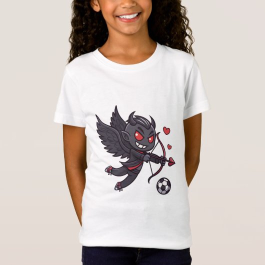 Dark Cupid Soccer Player - Anti-Valentine's Day T-shirt (Voorkant)