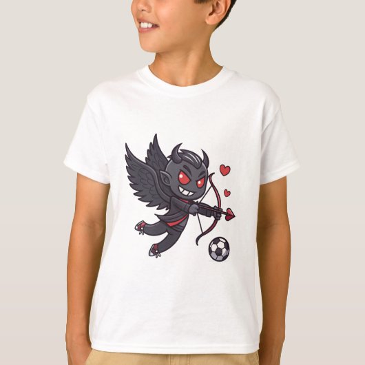 Dark Cupid Soccer Player - Anti-Valentine's Day T-shirt (Voorkant)