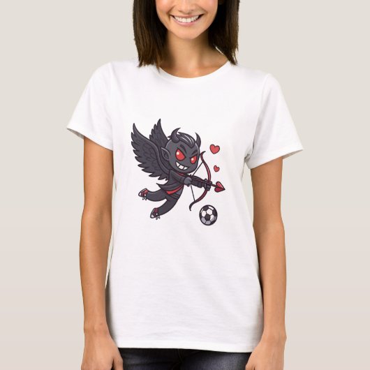 Dark Cupid Soccer Player - Anti-Valentine's Day T-shirt (Voorkant)