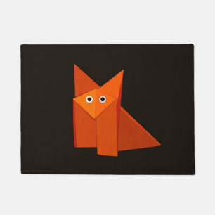 Dark Cute Origami Fox Deurmat
