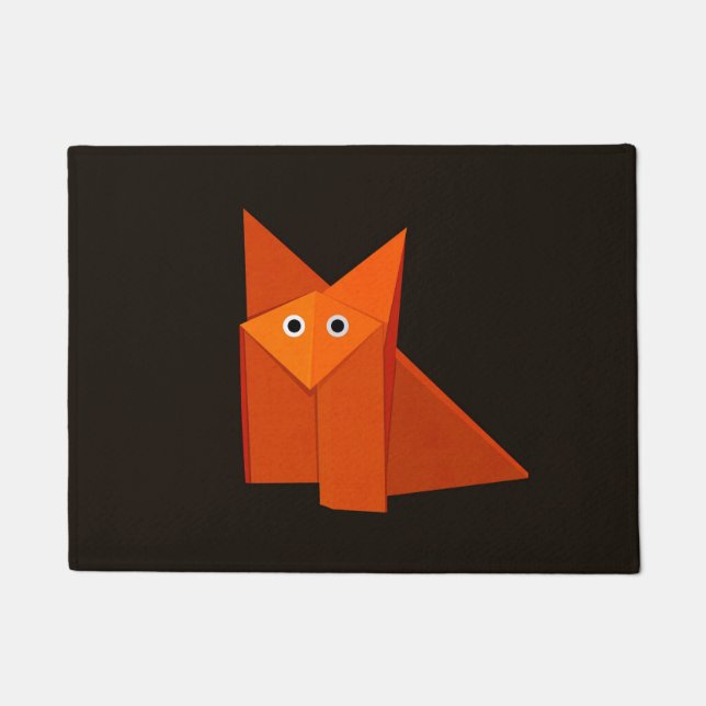 Dark Cute Origami Fox Deurmat (Voorkant)