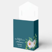Dark Cyan Baby Boy Baptism Favor Box Bedankdoosjes (Geopend)