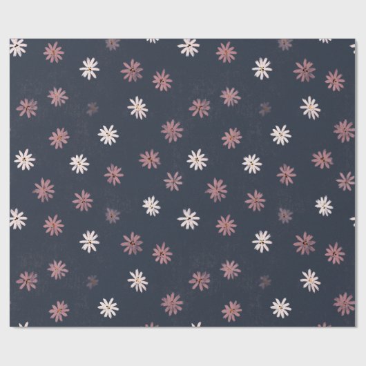 Dark Daisy Spring Gift Wrap Cadeaupapier (Vlak)
