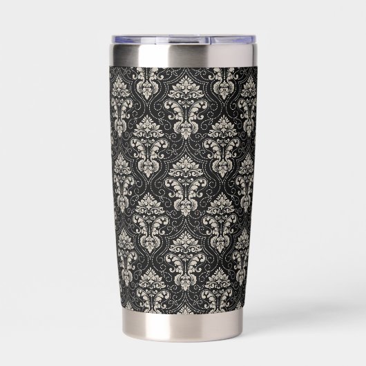 Dark Damask Design Geïsoleerde Drinkbeker (Voorkant)