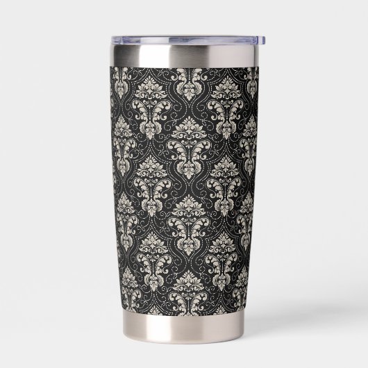 Dark Damask Design Geïsoleerde Drinkbeker (Links)