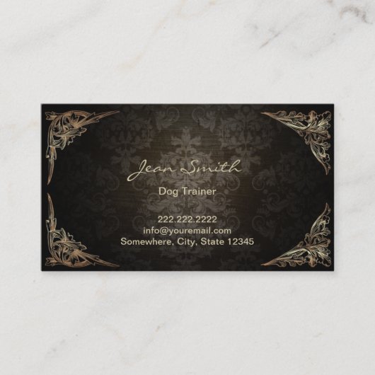  Dark Damask Dog-training Visitekaartje (Voorkant)
