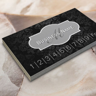 Dark Damask Hair Salon Loyalty Punch Card
