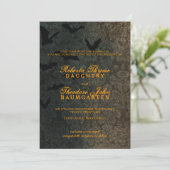 Dark Damask Halloween Uitnodiging (Staand voorkant)