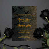 Dark Damask Halloween Uitnodiging
