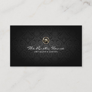 Dark Damask Pattern Retail Visitekaartje