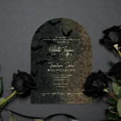 Dark Damask Romance Halloween bruiloft uitnodiging