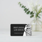 Dark Deco Lady of Justice Visitekaartje (Staand voorkant)