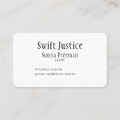 Dark Deco Lady of Justice Visitekaartje (Achterkant)