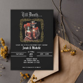 Dark Dia De Los Muertos verlovingsfeest Kaart