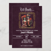 Dark Dia De Los Muertos verlovingsfeest Kaart (Voorkant / Achterkant)