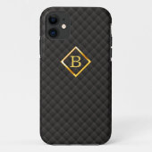 Dark Diamond Pattern Monogram iPhone 5 Hoesje (Achterkant)