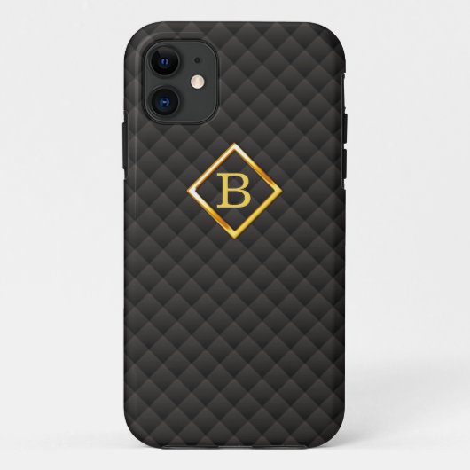 Dark Diamond Pattern Monogram iPhone 5 Hoesje (Achterkant)