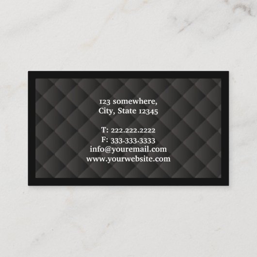 Dark Diamond Quilt Pastor Visitekaartje (Achterkant)
